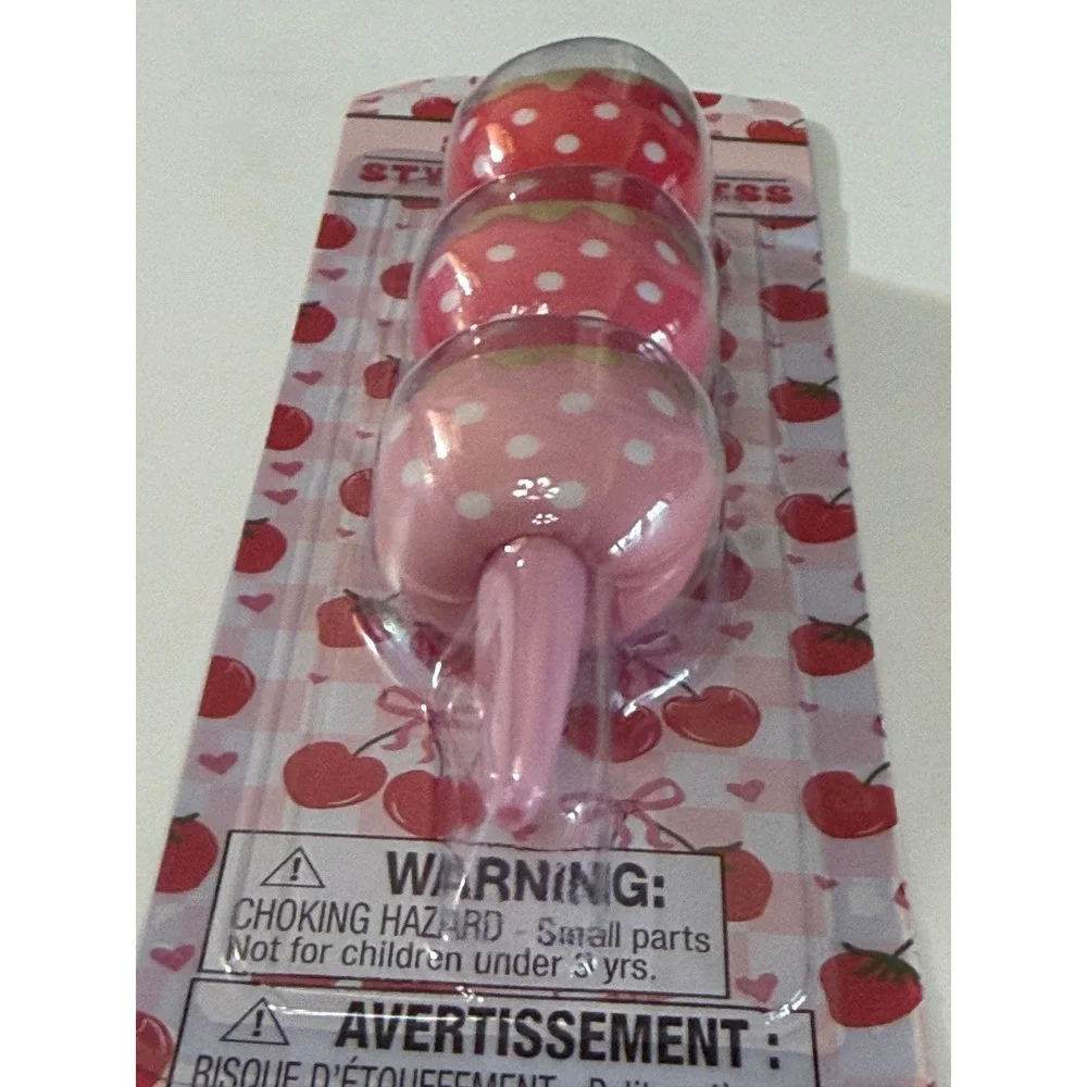 Fourstar Group Squishy Pen Stylo Anti-Stress Strawberry Polka Dot Pink Gold NEW